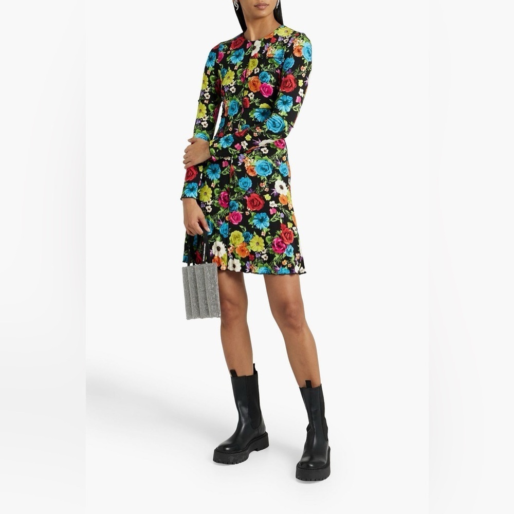 NWOT ALICE + OLIVIA Delora floral-print stretch-jersey mini dress size 0 (US XS)